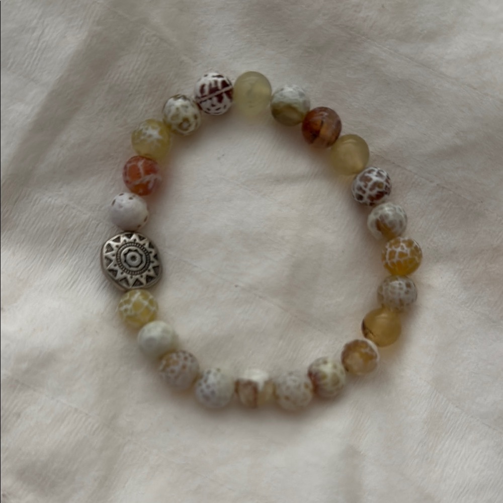 Elegant Beaded Bracelet with Silver Accent